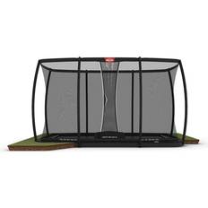 BERG Ultim Champion Trampolin FlatGround Schwarz 500 cm, Sicherheitsnetz Deluxe XL