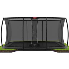 BERG Trampoline BERG Trampolin Ultim Elite FlatGround 500 Grey inkl. Sicherheitsnetz Deluxe XL
