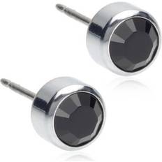 Blomdahl Metal Øreringe Blomdahl St Bezel Titanium Øreringe med Krystalsten