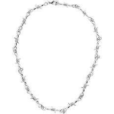 Unisex Halsketten Urban Classics Barbed Wire Necklace Halskette silberfarben