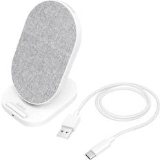 Kabelloses Ladegerät Batterien & Akkus Hama Wireless Charger QI-FC10S-Fabric weiss