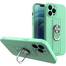 Hurtel Ring Case Silicone Case With Finger Grip And Stand For Iphone 11 Pro Max Mint