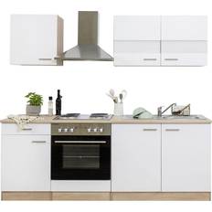 Küchenzeilen & Küchenblöcke Respekta Küchenzeile/Küchenblock KB210ESW 210 cm Weiß-Eiche Sägerau Nachbildung