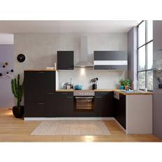 Nero Cucine d'angolo Respekta Winkelküche KBL310WGCG 310cm Weiß Schwarz