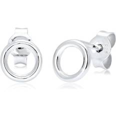 dam örhängen basic cirkel rund Geo Minimal 925 sterlingsilver silver, colore: silver, cod. 0308780916