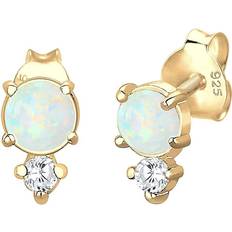 Elli Vintage Zirconia Crystals Earrings - Silver/Gold Plated