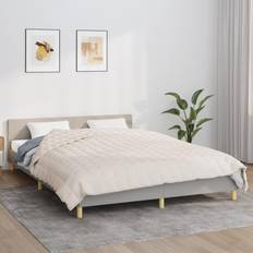 200.0 cm Piumoni vidaXL Crema Chiaro 200x200 cm 13 kg Tessuto Coperta ponderata Bianco, Beige (200x200cm)