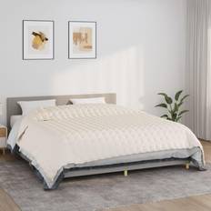 Cotone Coperte ponderate vidaXL Crema Chiaro 235x290 cm 11 kg Tessuto Cod MXL 66980 Coperta ponderata Bianco, Beige