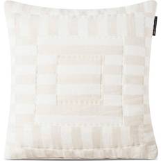 Lexington Hør Sengetøj Lexington Quilted Linen Blend Hovedpudebetræk Beige, Hvid (50x50cm)