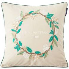 Lexington Wreath Logo Putetrekk Grønn, Beige (50x50cm)