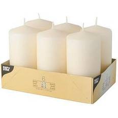 Beige Bougies LED Papstar 6 Bougies Cylindriques Ø 60 mm 115 mm Crème Bougie LED