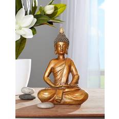 Klingel Buddha Figur Meditation Trädgård Terrasser Prydnadsfigur
