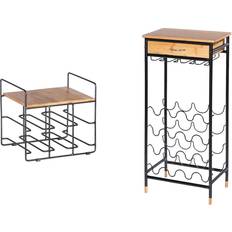 Wenko Loft 30 x 27.5 x 24 cm Rustfrit Stål/Bambus Sort Vinreol