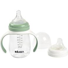 Vert Gobelets anti-fuite Beaba Biberon d'apprentissage 2 en 1 210 ml sage green