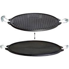 Grillplatten Paella World Plancha Grillplatte LIGHT - Gusseisen Wendeplatte geriffelt g...