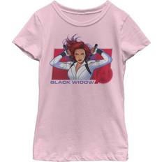 Marvel Barnkläder Marvel Girl's Black Widow Avenger Hero Child T-Shirt Light Pink