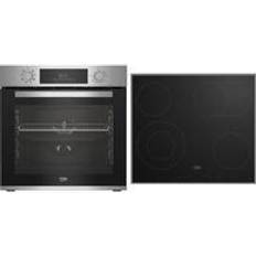 Beko Backöfen Beko BBSM12320X Herdset + Edelstahl, Schwarz