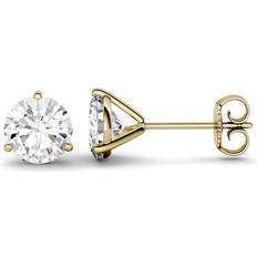 Charles & Colvard (R) Moissanite 3ctw. Gold Stud Earrings Yellow Gold