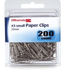 Officemate Small #3 Paper Clips Silver 200