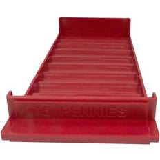 Red Letter Trays Coin Tray, 10 Compartments, Red 560560