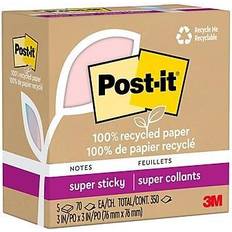 Sticky Notes 3M Post-it 100% Recycled Paper Super Sticky Notes