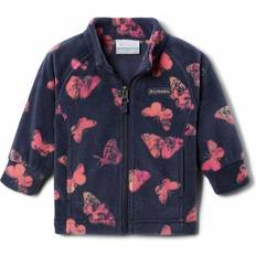 L Fleece Jackets Columbia Girls Benton Springs II Printed Fleece Jacket- Navy