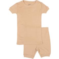 Leveret Kids Two Piece Cotton Short Pajamas Solid Mustard Year