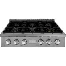 Silver Ranges Forte 36" Gas Rangetop with 6 Sealed Italian Burners Edge Edge Silver