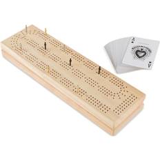 Hey! Play! Hey! Play! 62-Pc. Wood Cribbage Board Game Set