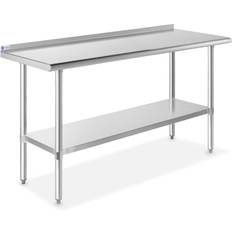 BBQ Furniture & Attachments GRIDMANN Stainless Steel Kitchen Prep Table 60 with Backsplash Shelf, NSF Commercial Work