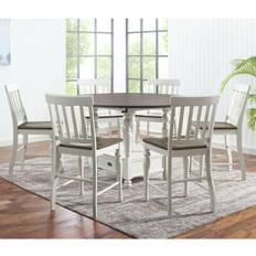 Counter height white dining set Steve Silver Joanna Dining Set 5