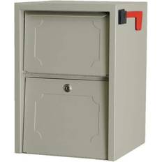 Beige Letterboxes & Posts dVault Weekend Away Secure Mailbox with Vault, Front