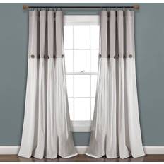 Lush Decor Farmhouse Linen Button 101.6x241.3cm
