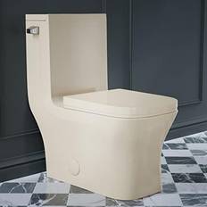 Toilets Swiss Madison Concorde Collection SM-1T107BQ One Piece Square Left Side Flush Handle Toilet 1.28 gpf in