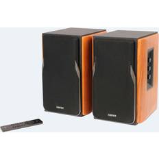 Brown Computer Speakers R1380DB Bluetooth Bookshelf Speakers 2.0 Wireless 42W RMS