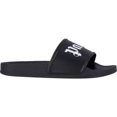 Palm Angels Logo Pool Sliders - Black/White