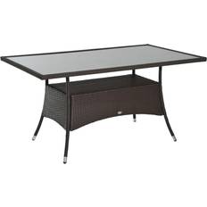 OutSunny Gartentisch Stauraum kaffeebraun