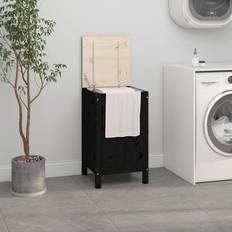 vidaXL Baël Para La Colada Madera Maciza De Pino Negro 44x44x76 cm