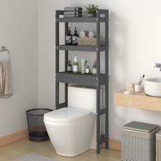 Bois Étagères pour Mixeur vidaXL Etagère De Toilette Gris 63 x 26 x 171 cm