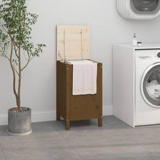 Legno Arredamento e Storage Bagni vidaXL Contenitore Per Bucato Ambra 44x44x76 cm Legno Massello Pino