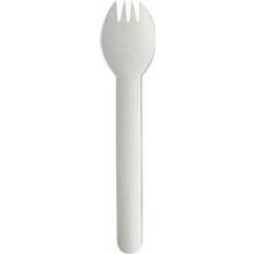 Papkrus 100 stk Papstar 88240 Disposable Spork Papir Hvid 16 cm 100 stk