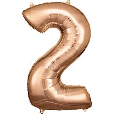 Rose Gold Number Balloons Amscan Large Rose Gold Number Balloon 2