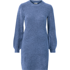 Akryl - Blåa Klänningar Object Klänning objEve Nonsia L/S Knit Dress Blå