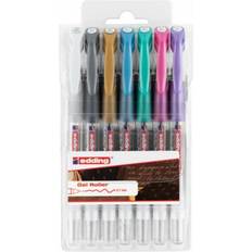 Edding E-2185/7 S Gel Roller Set Met White