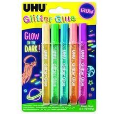 Colle Glitter UHU Colla Glitter 10 ml Assortiti Conf. 5