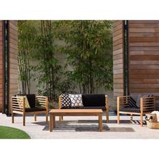 Azul Conjuntos de Sala de Exterior Beliani Jardín Madera De Acacia Pacific 4 Pcs Conjunto de Sala de Exterior