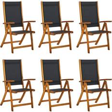 vidaXL Foldbare Havestole 6 Stk Massivt Akacietræ og Textilene Havestol