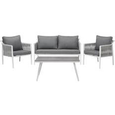 Aluminium - White Outdoor Lounge Sets Beliani 4-Piece Garden Sofa Outdoor Lounge Set
