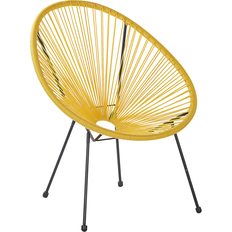 Acapulco møbler Beliani Yellow rattan chair ACAPULCO II