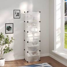 vidaXL Zapatero PP Transparente 44x31.5x153.5 cm Organizador de zapatos